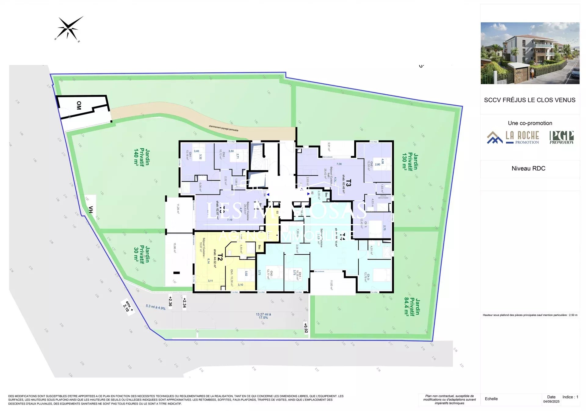 FREJUS proche centre-ville APPARTEMENT 4 PIÈCES en RDJ